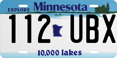 MN license plate 112UBX