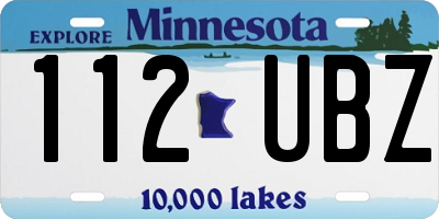 MN license plate 112UBZ