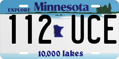 MN license plate 112UCE