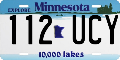 MN license plate 112UCY