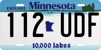 MN license plate 112UDF
