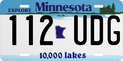 MN license plate 112UDG