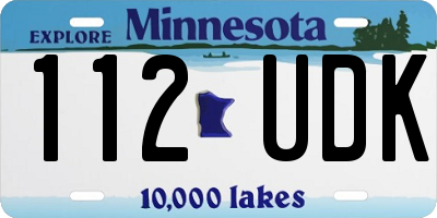 MN license plate 112UDK