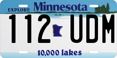 MN license plate 112UDM