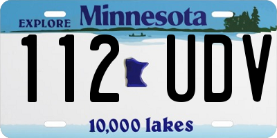 MN license plate 112UDV