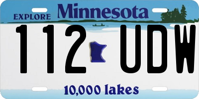 MN license plate 112UDW