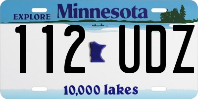 MN license plate 112UDZ