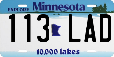 MN license plate 113LAD
