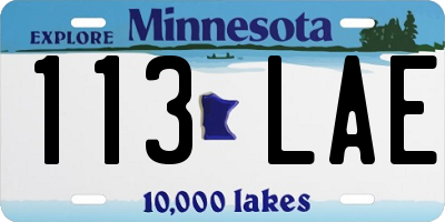 MN license plate 113LAE