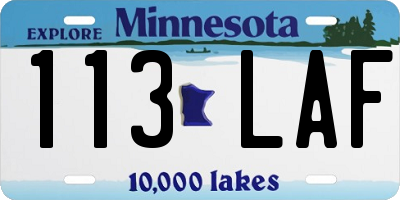 MN license plate 113LAF