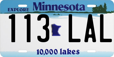 MN license plate 113LAL