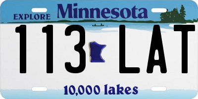 MN license plate 113LAT