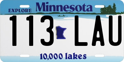 MN license plate 113LAU