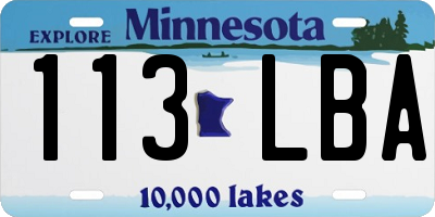 MN license plate 113LBA