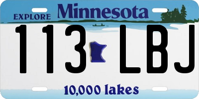 MN license plate 113LBJ