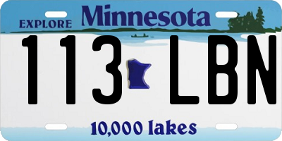 MN license plate 113LBN