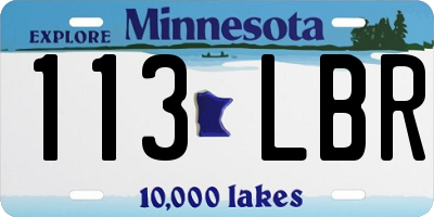MN license plate 113LBR