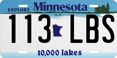 MN license plate 113LBS