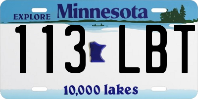 MN license plate 113LBT