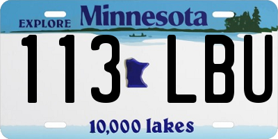 MN license plate 113LBU