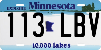 MN license plate 113LBV