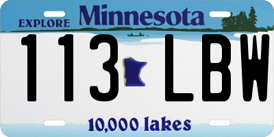 MN license plate 113LBW