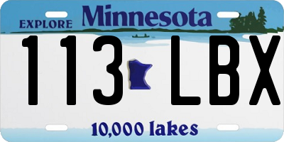 MN license plate 113LBX