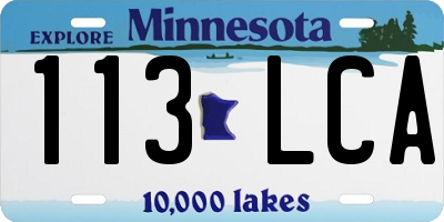 MN license plate 113LCA