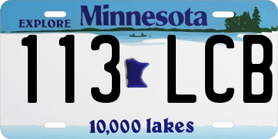 MN license plate 113LCB