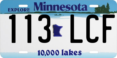 MN license plate 113LCF