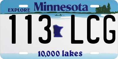MN license plate 113LCG
