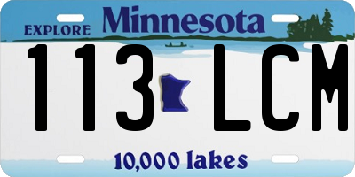 MN license plate 113LCM
