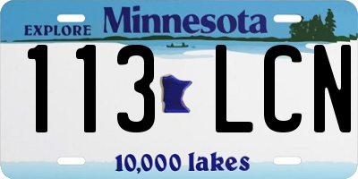 MN license plate 113LCN