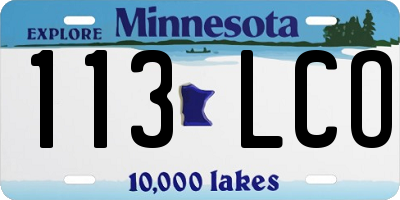 MN license plate 113LCO