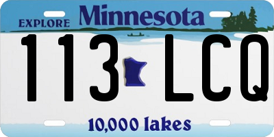 MN license plate 113LCQ