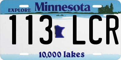 MN license plate 113LCR