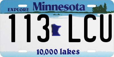 MN license plate 113LCU