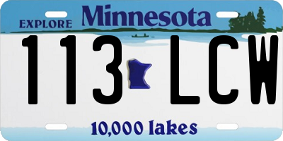 MN license plate 113LCW