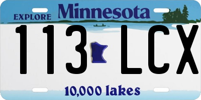 MN license plate 113LCX