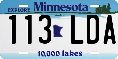 MN license plate 113LDA