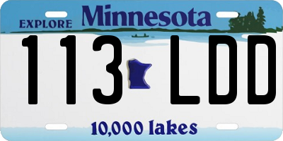 MN license plate 113LDD