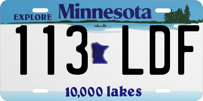 MN license plate 113LDF