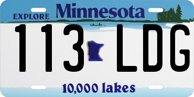 MN license plate 113LDG