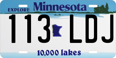 MN license plate 113LDJ