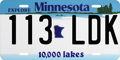 MN license plate 113LDK