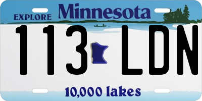 MN license plate 113LDN