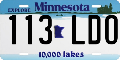MN license plate 113LDO