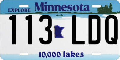 MN license plate 113LDQ