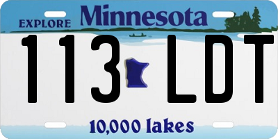 MN license plate 113LDT