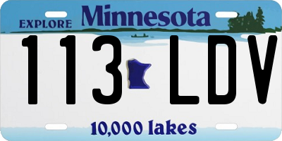 MN license plate 113LDV